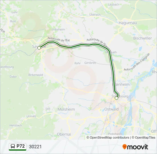 P72 Bus Line Map