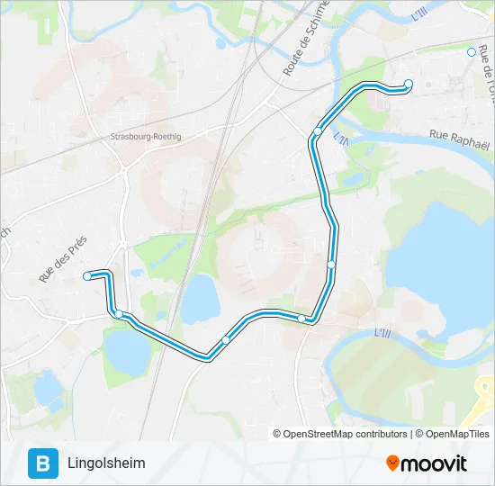B Light Rail Line Map