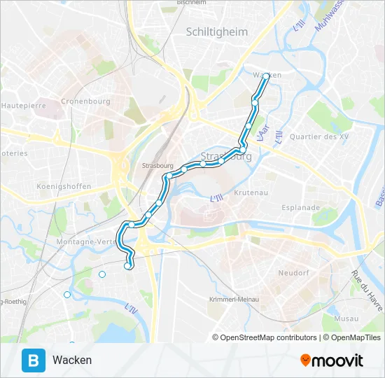 B Light Rail Line Map