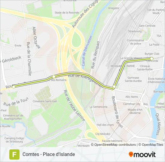 F Light Rail Line Map