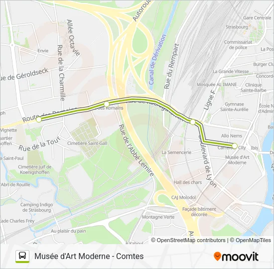 REMPLACEMENT-F Bus Line Map
