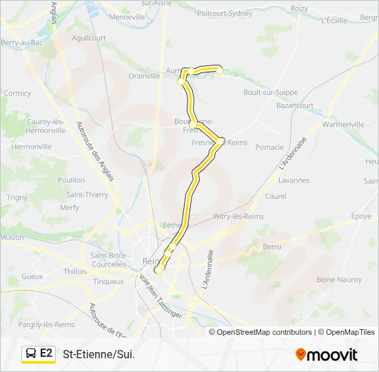 E2 Bus Line Map