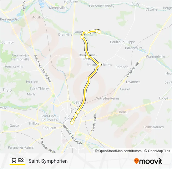 E2 Bus Line Map
