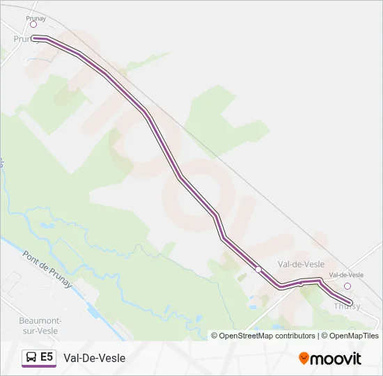 E5 Bus Line Map