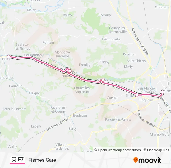 E7 Bus Line Map