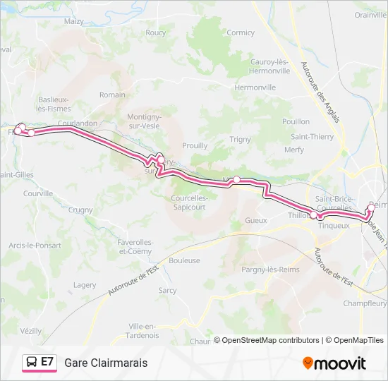 E7 Bus Line Map