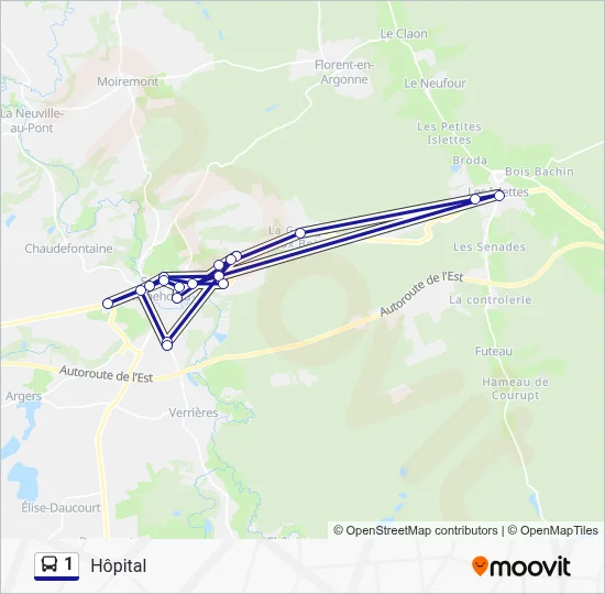 1 Bus Line Map