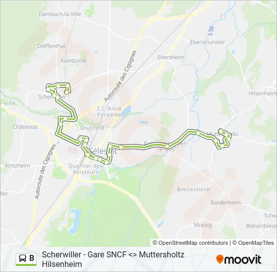 B Bus Line Map