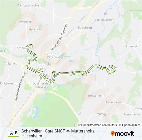 B Bus Line Map