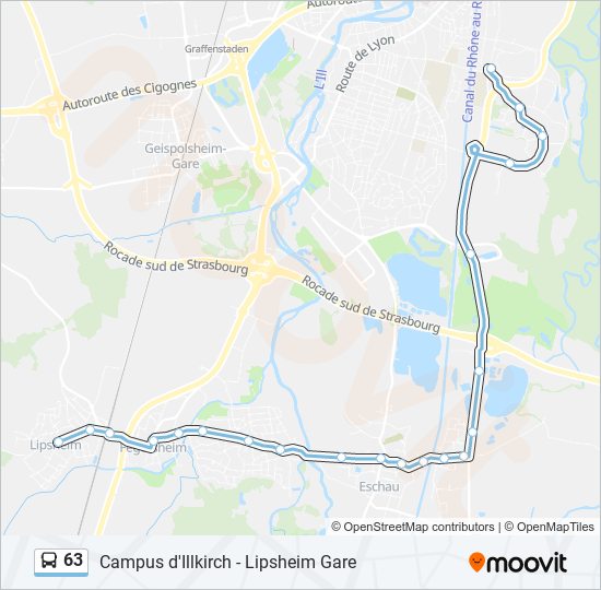 63 bus Line Map