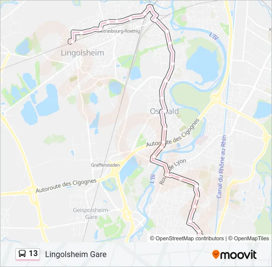 13 Bus Line Map