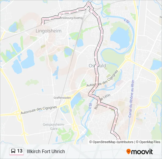 13 Bus Line Map