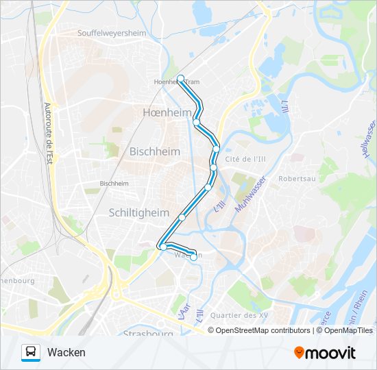 REMPLACEMENT-B Bus Line Map