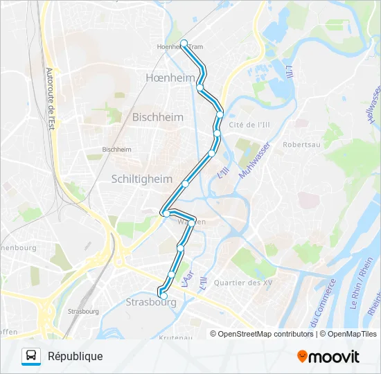 REMPLACEMENT-B Bus Line Map