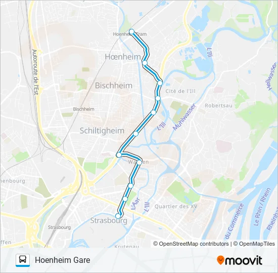 REMPLACEMENT-B Bus Line Map