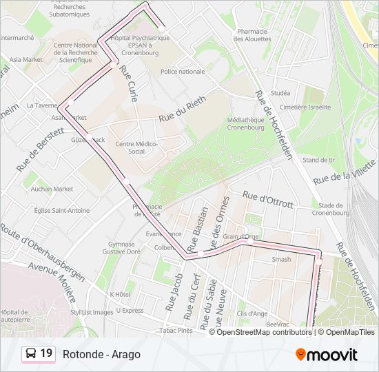 Mapa de 19 de autobús