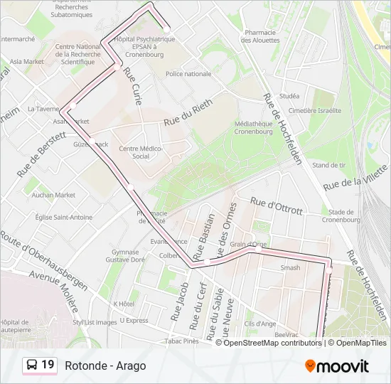 19 Bus Line Map