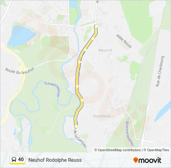 Plan de la ligne 40 de bus