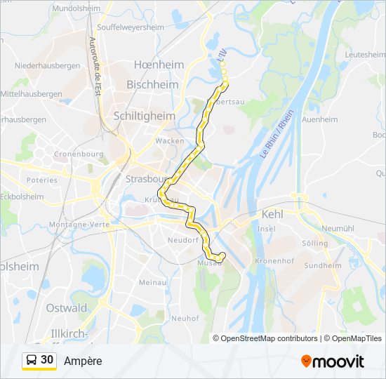 Plan de la ligne 30 de bus