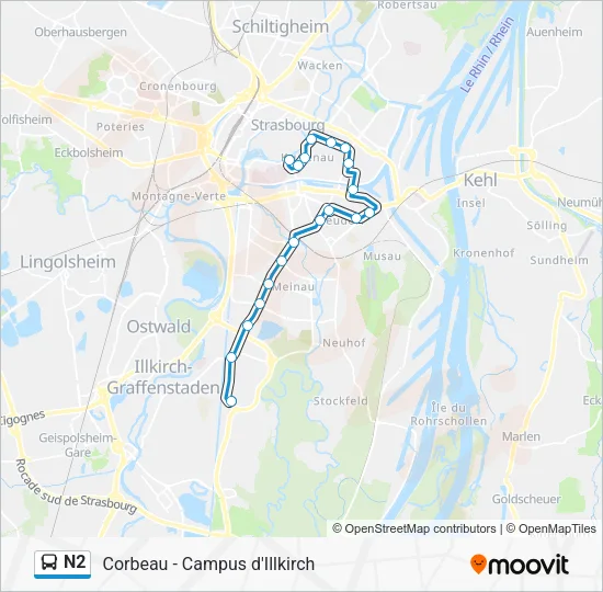N2 Bus Line Map