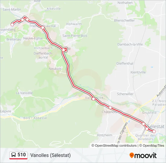 510 Bus Line Map