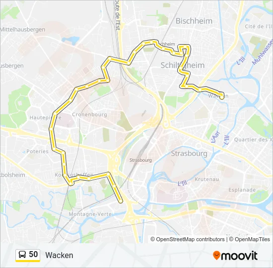 50 Bus Line Map
