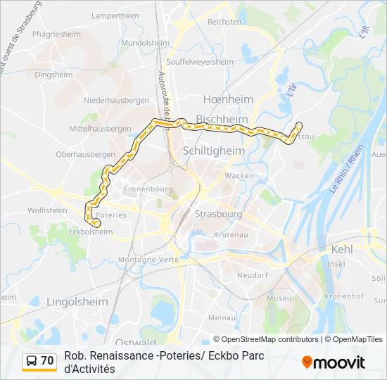 70 Bus Line Map