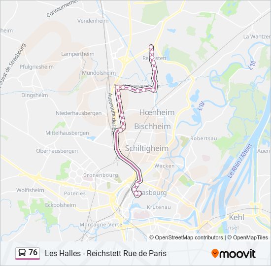 76 bus Line Map