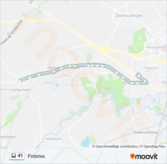 Plan de la ligne 41 de bus