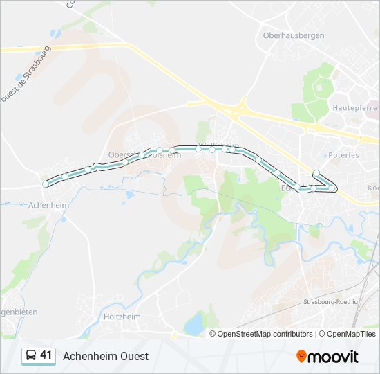 Plan de la ligne 41 de bus