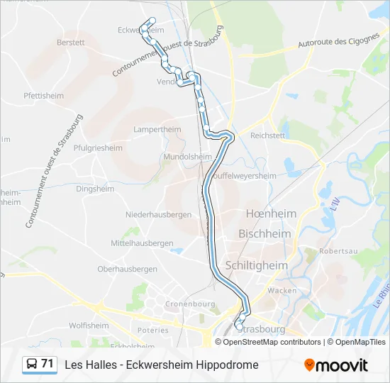 71 Bus Line Map