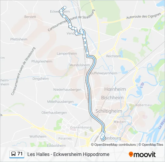 71 Bus Line Map