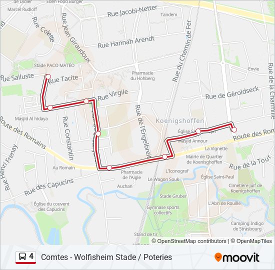 Mapa de 4 de autobús