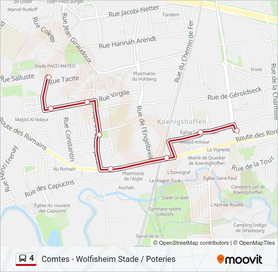 4 Bus Line Map