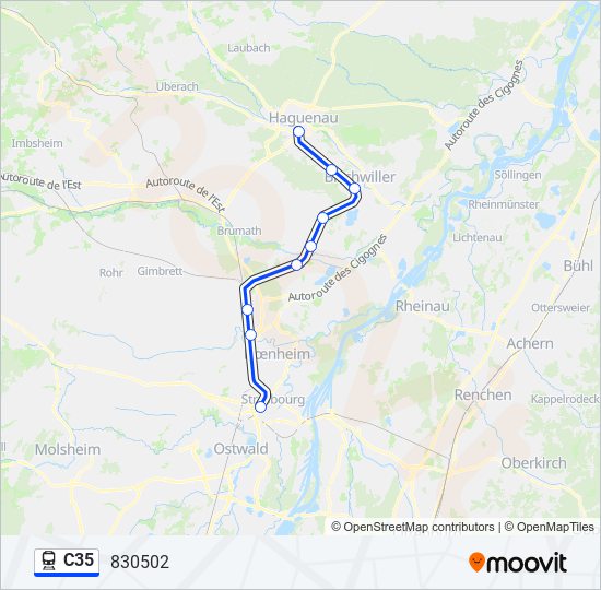 Mapa de C35 de tren