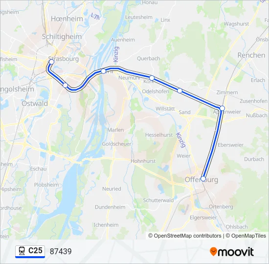 C25 Train Line Map