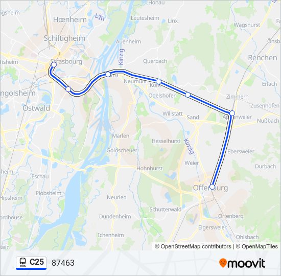 C25 train Line Map