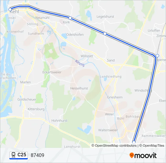 C25 Train Line Map