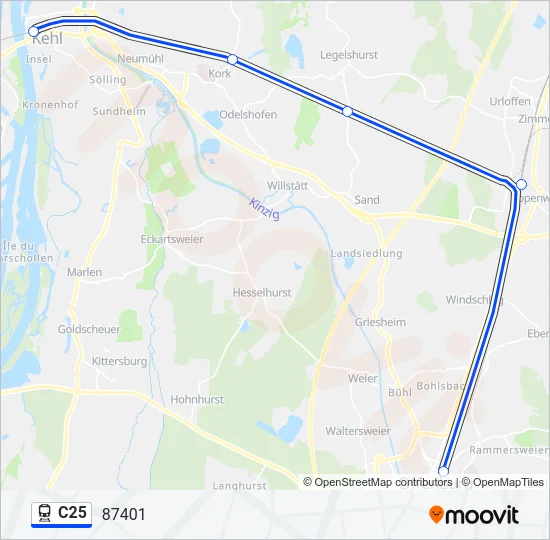 C25 Train Line Map