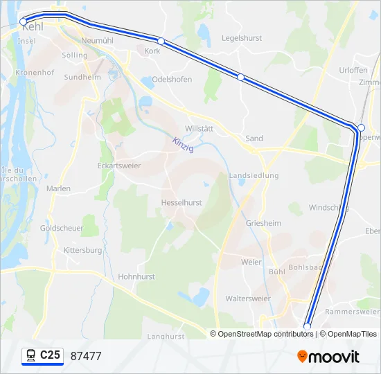 C25 Train Line Map