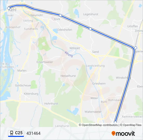 C25 Train Line Map