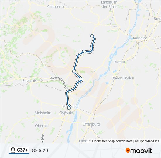 Mapa de C37+ de tren