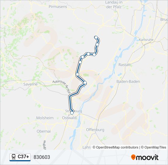 Plan de la ligne C37+ de train