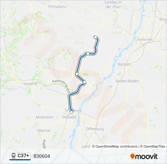 C37+ Train Line Map