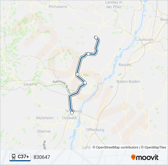 Plan de la ligne C37+ de train