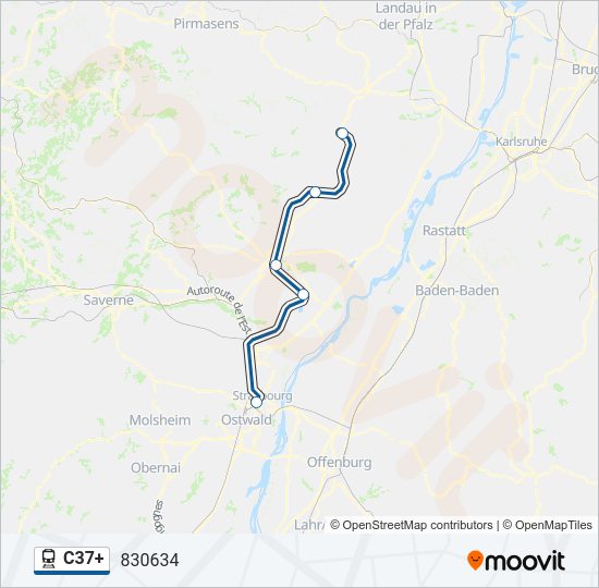 Plan de la ligne C37+ de train