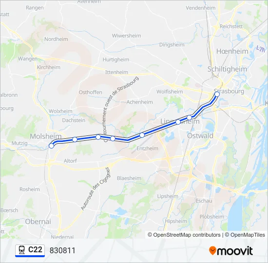 C22 Train Line Map