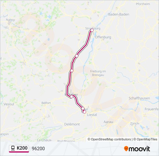 K200 train Line Map