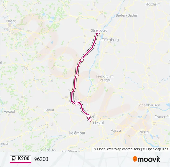 K200 Train Line Map