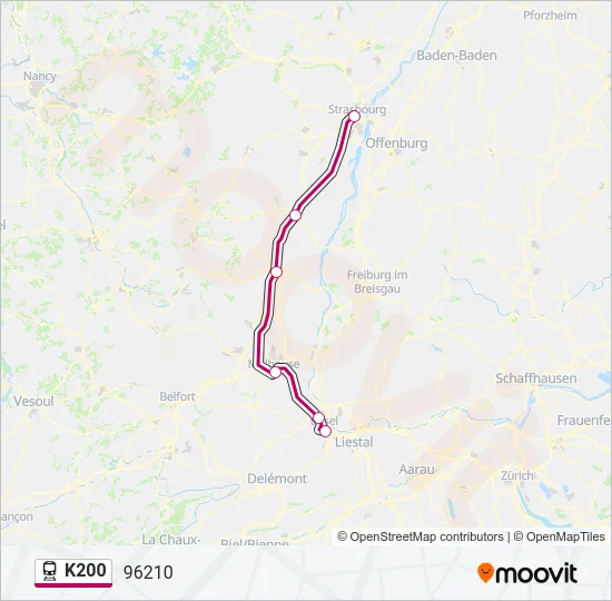 K200 Train Line Map